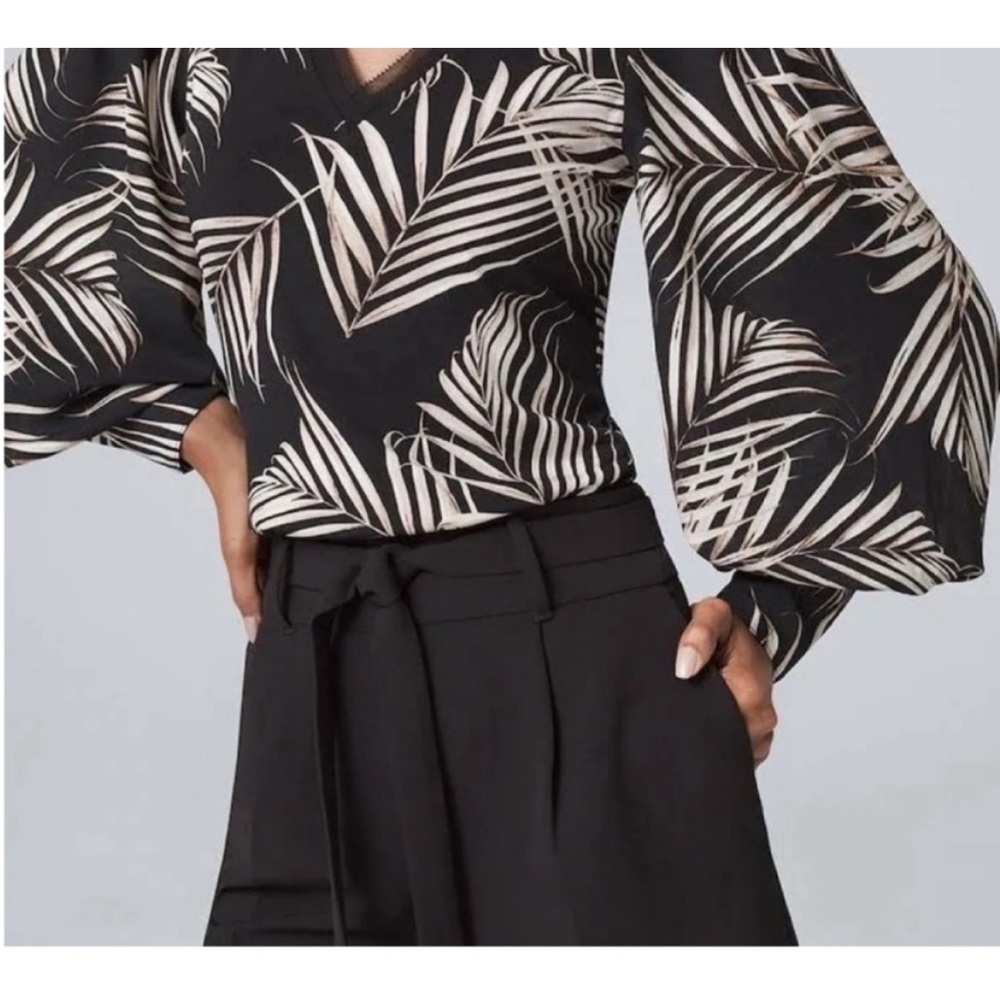 WHBM Beautiful Palm Print in black and white. Size XS